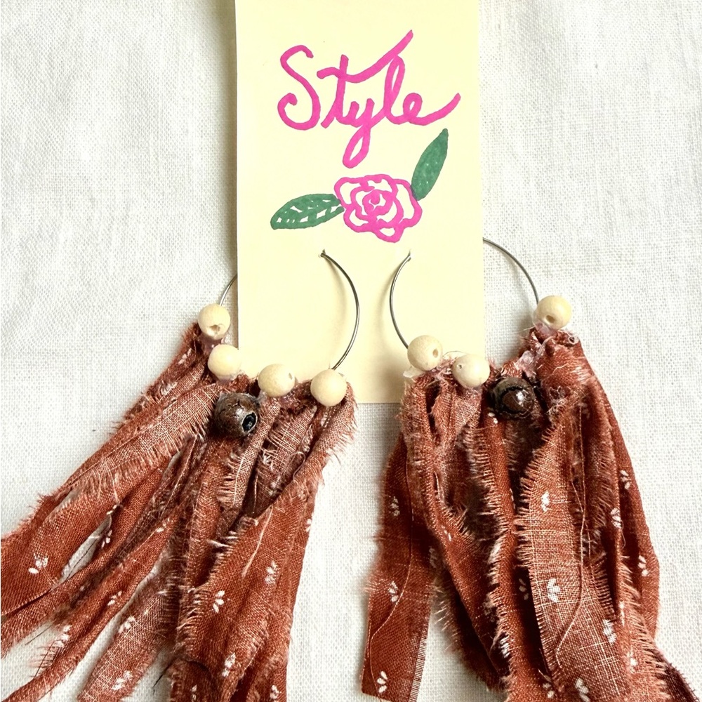 Bohemian Brown Hoop Earrings